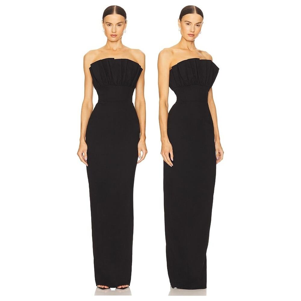 Sau Lee Noah Gown Strapless Pleated Column Prom Formal Party Wedding Guest 2